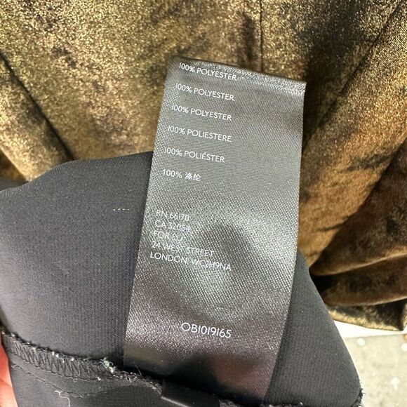 Anthropologie Women’s Erika Metallic Satin Burnout Spaghetti Strap Wide Leg Jump - Picture 6 of 12